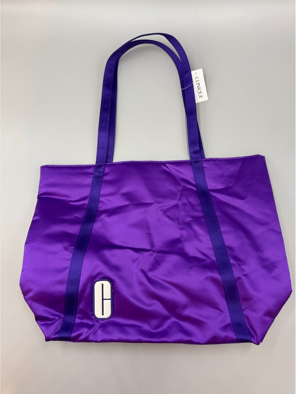 Large Clinique Shoulder Tote Bag, Purple, 12”x12”x4”, NWT